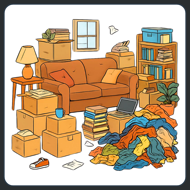 Overwhelmed living room